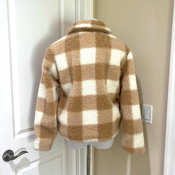 Avec Les Filles Plaid Faux Fur Trucker Shacket Jacket Size Medium - Picture 5 of 10